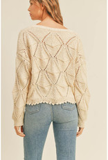 Mable Cream V-Neck Knit Sweater