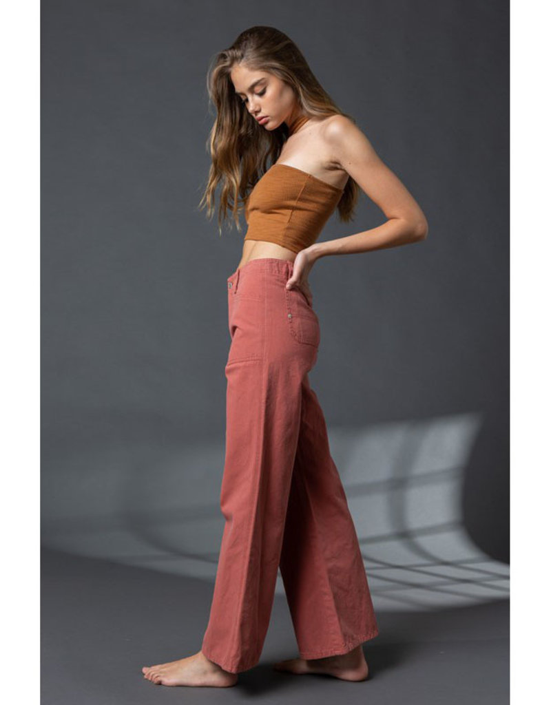 Paper Moon Dark Red Wide Leg Pants