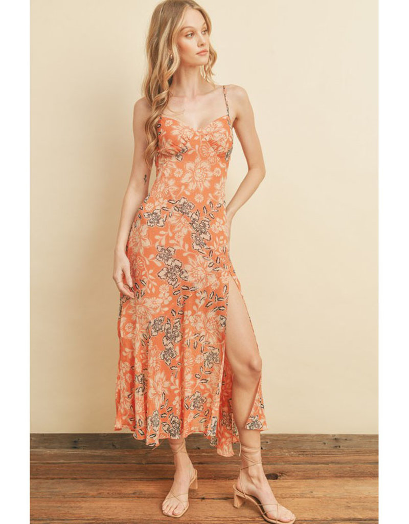 Sunkist Floral Midi Slip Dress Firefly