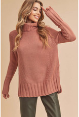 AEMI+CO Rose Slouchy Turtleneck Sweater