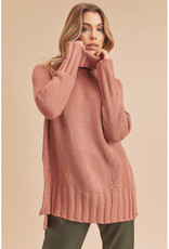 AEMI+CO Rose Slouchy Turtleneck Sweater