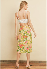 Dress Forum Spring Floral Midi Skirt with Side Slit Detail