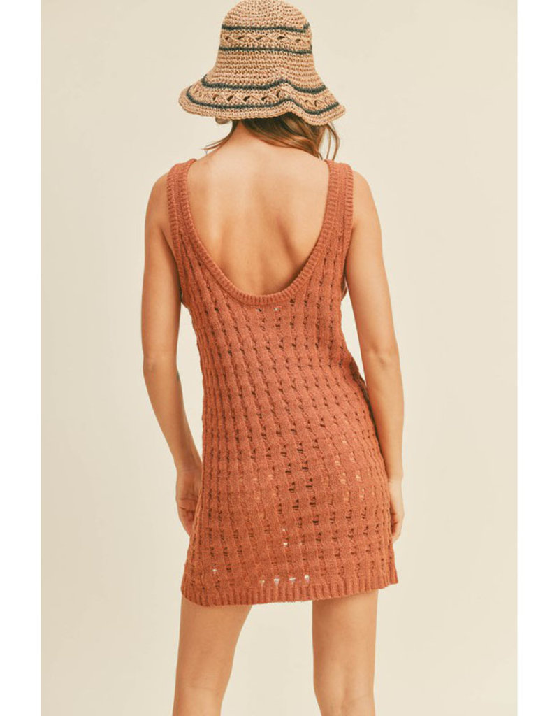 Miou Muse Toffee Knitted Tank Dress