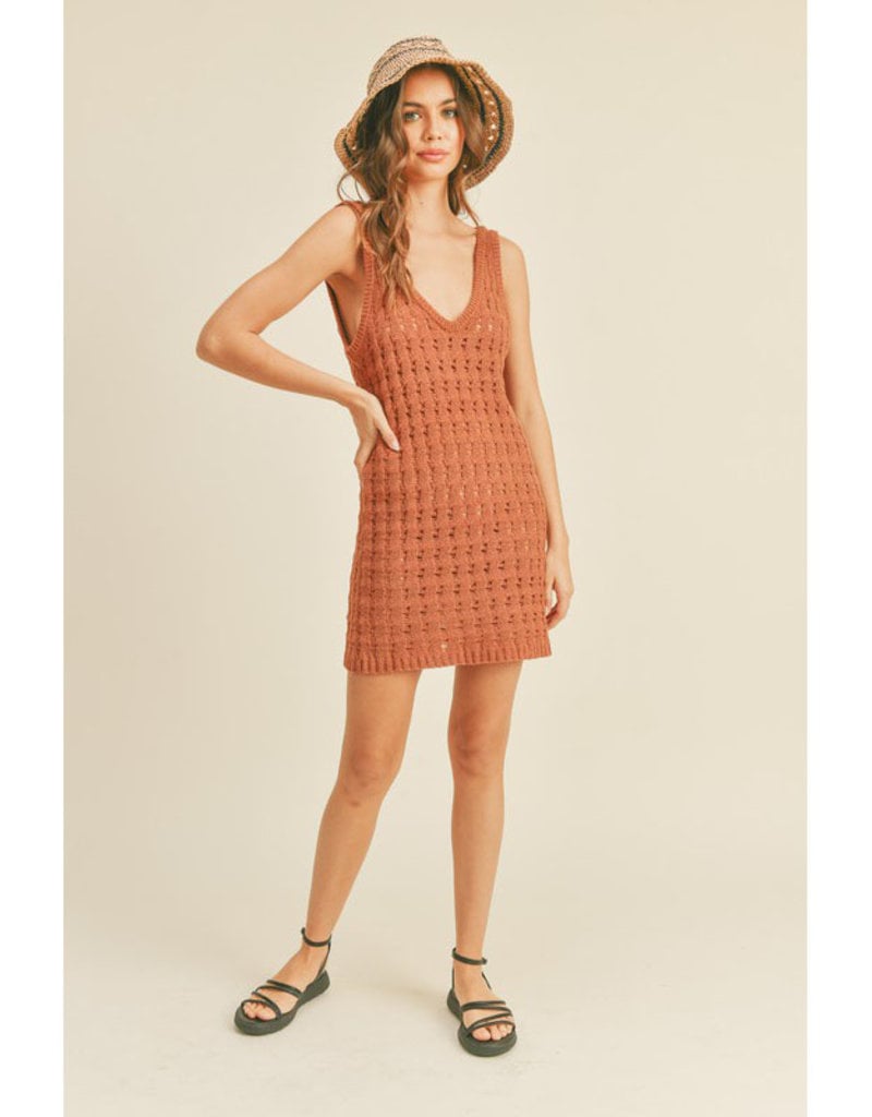 Miou Muse Toffee Knitted Tank Dress