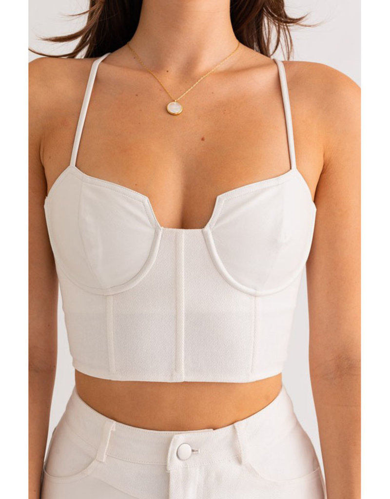 Le Lis White Corset Tank