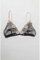 Leto Accessories Floral Embroidered Mesh Bralette