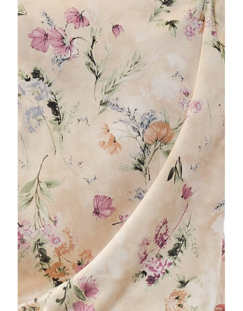 ILLA ILLA Beige Floral Patterned Mini Skirt