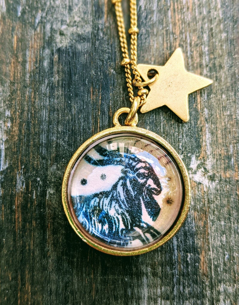 Bird in the Sky Astrological Necklace Earth Sign