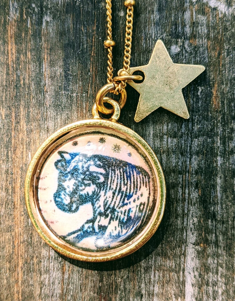 Bird in the Sky Astrological Necklace Earth Sign