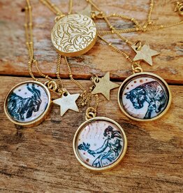 Bird in the Sky Astrological Necklace Earth Sign