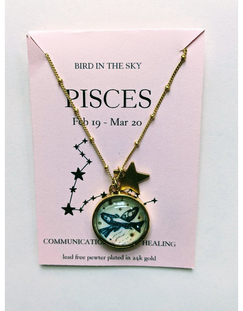 Bird in the Sky Astrological Necklace Water Sign