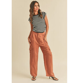 Miou Muse Dusty Brick Straight Leg Cargo Pants