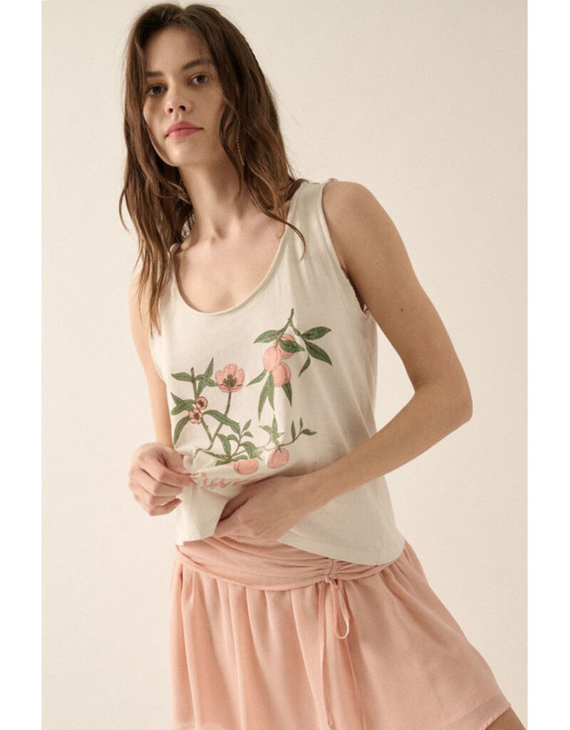 Promesa Peach Printed Graphic Tank Top