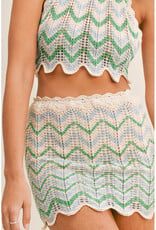 Mable Crochet Multi Color Halter Top & Mini Skirt