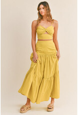 Mable Twist Top & Tiered Maxi Skirt Set