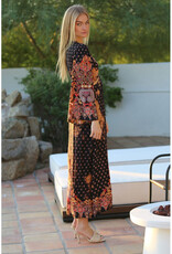 Angie Black Printed Maxi with Tie Dye Detailing