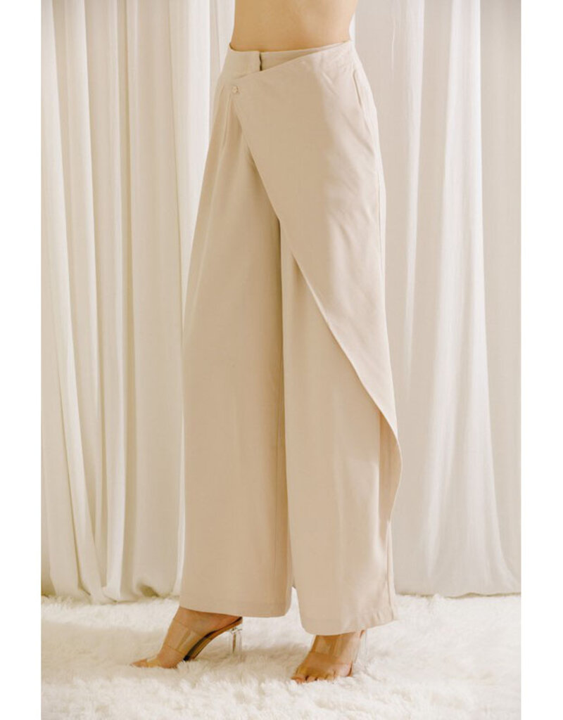 Storia Beige Wrap Side Trousers