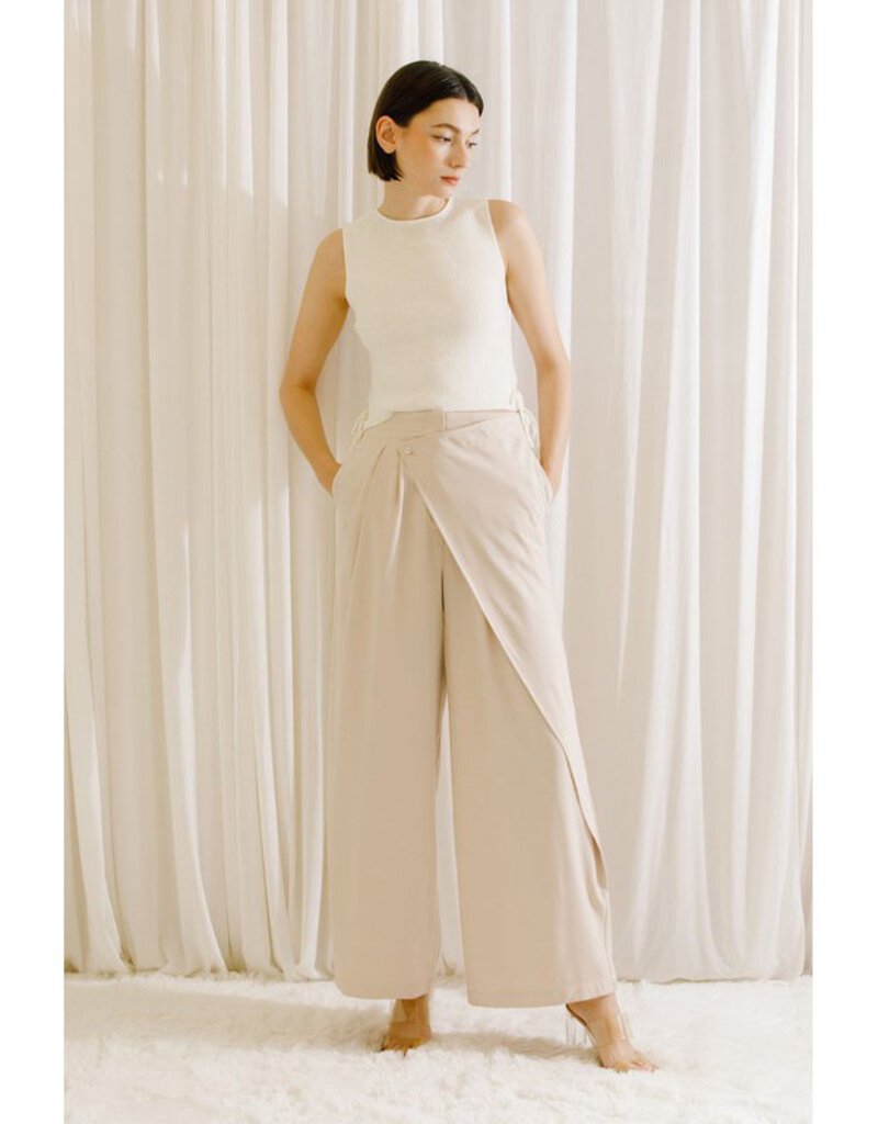 Storia Beige Wrap Side Trousers