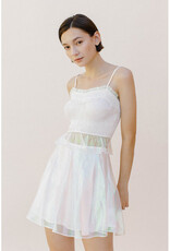 Storia Iridescent A-Line Mini Skirt