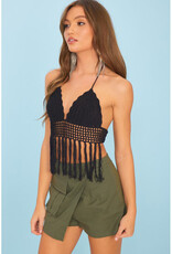 idem ditto Fringe Crochet Top