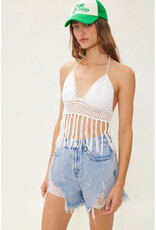 idem ditto Fringe Crochet Top