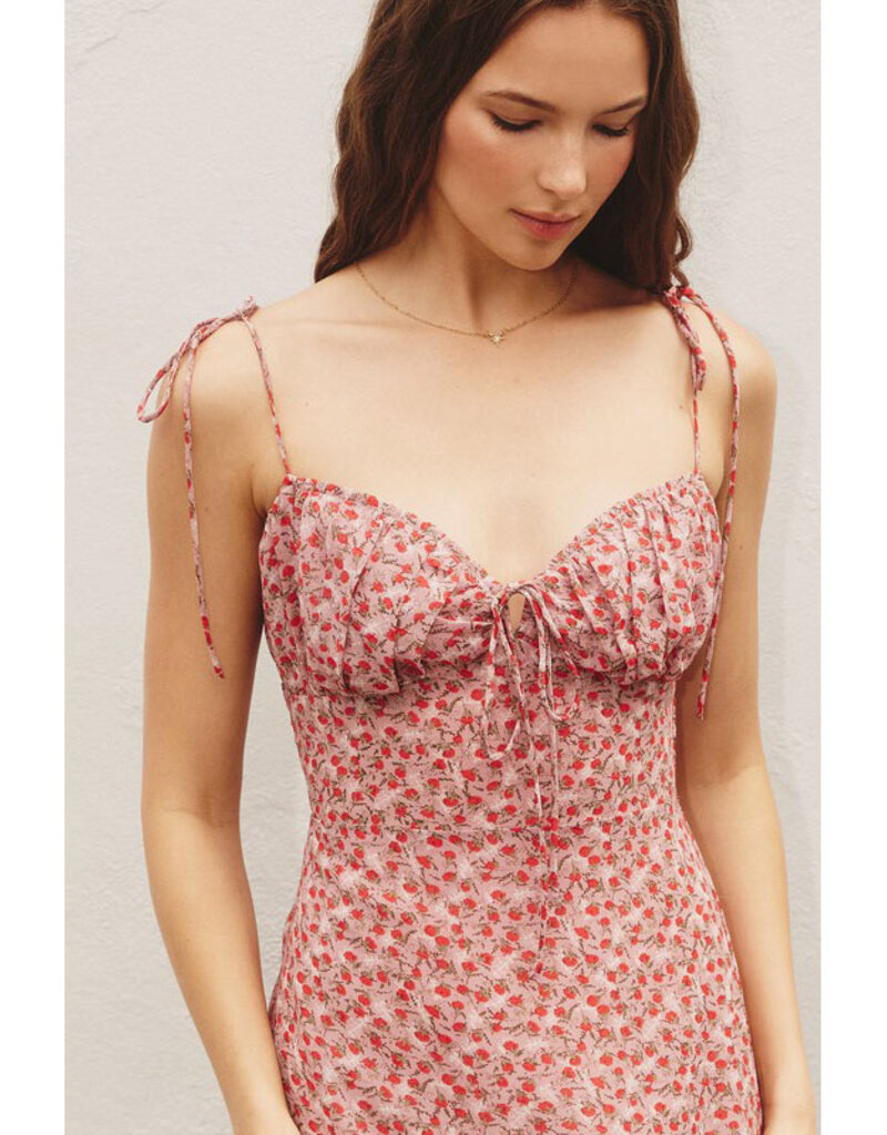 Dress Forum Dusty Rose Sweetheart Tie Detail Mini Dress