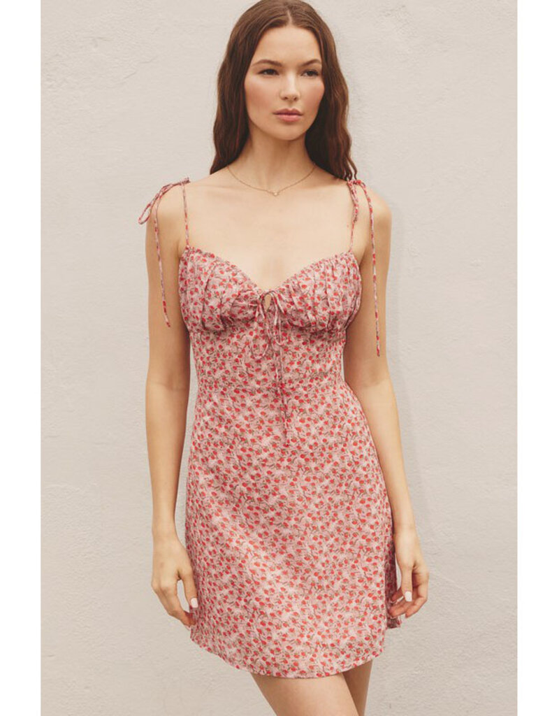 Dress Forum Dusty Rose Sweetheart Tie Detail Mini Dress