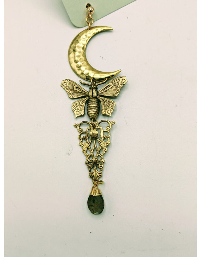 Trollbinde Moth and Moon Mystic Earrings