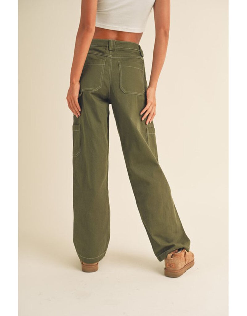 Olive Twill Cargo Pants - Firefly