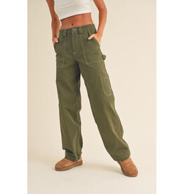 Miou Muse Olive Twill Cargo Pants