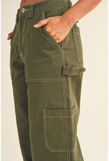 Miou Muse Olive Twill Cargo Pants