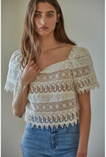 by together Cream Crochet Lace Top