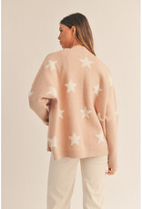 Mable Star Patterned Knit Open Cardigan