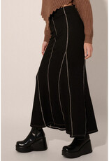 Promesa Black Rib Knit  Inverted Seam Maxi Skirt