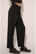 Promesa Black Pleated Button Cuffed Pants