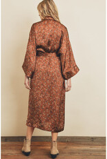 Dress Forum Rust Printed Duster Kimono