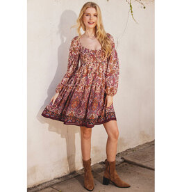 Dress Forum Soft Paisley Babydoll Mini Dress