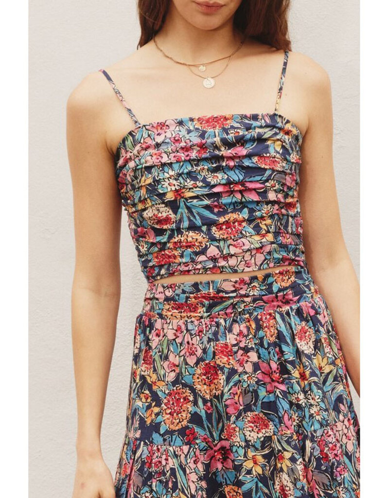 Dress Forum Floral Ruched Cami Top