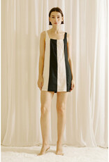 Storia Black + Cream Color Block Mini Dress