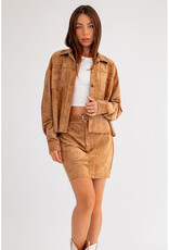 Le Lis Tan Star Detailed Suede Jacket