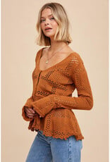 In Loom Knit Peplum Sweater