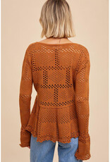 In Loom Knit Peplum Sweater