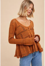 In Loom Knit Peplum Sweater