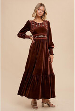 In Loom Folklore Embroidered Velvet Dress