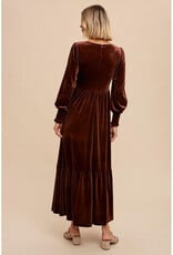 In Loom Folklore Embroidered Velvet Dress