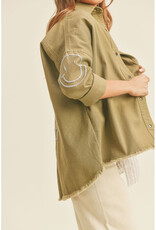 Miou Muse Smile Embroidered Shacket