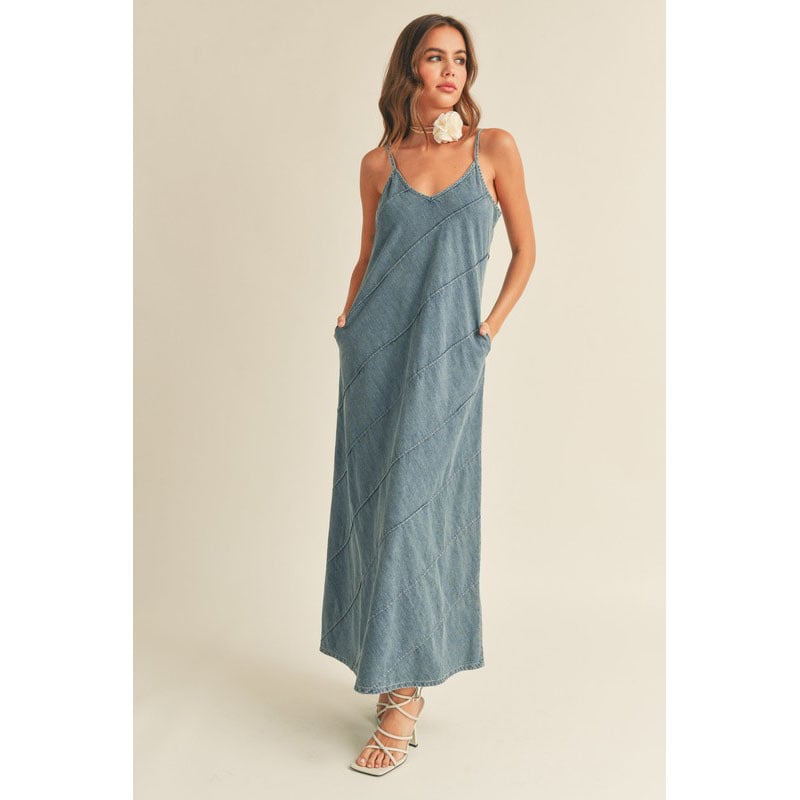 Sexy Beach Denim Maxi Long Blue Maxi Dress 2018 Women V Neck Strapless  Backless Casual Loose Solid Clothes Plus Size Floor Length Vestidos1 From  Insightlook, $15.22 | DHgate.Com