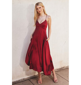 Dress Forum Ruby Satin Handkerchief Hem Midi Dress