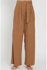 AAKAA High Waist Belted Corduroy Pants