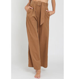 AAKAA High Waist Belted Corduroy Pants